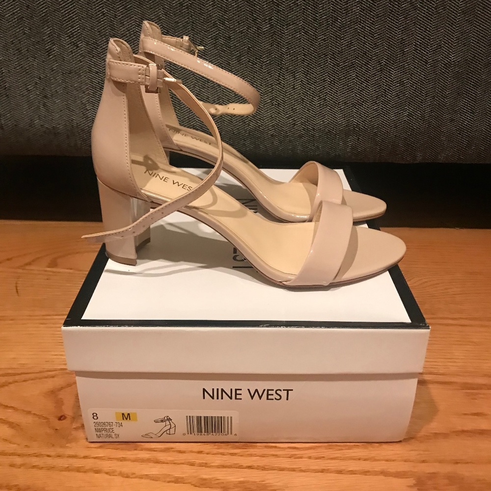 Nine West Pruce Ankle Strap Block Heel Sandals